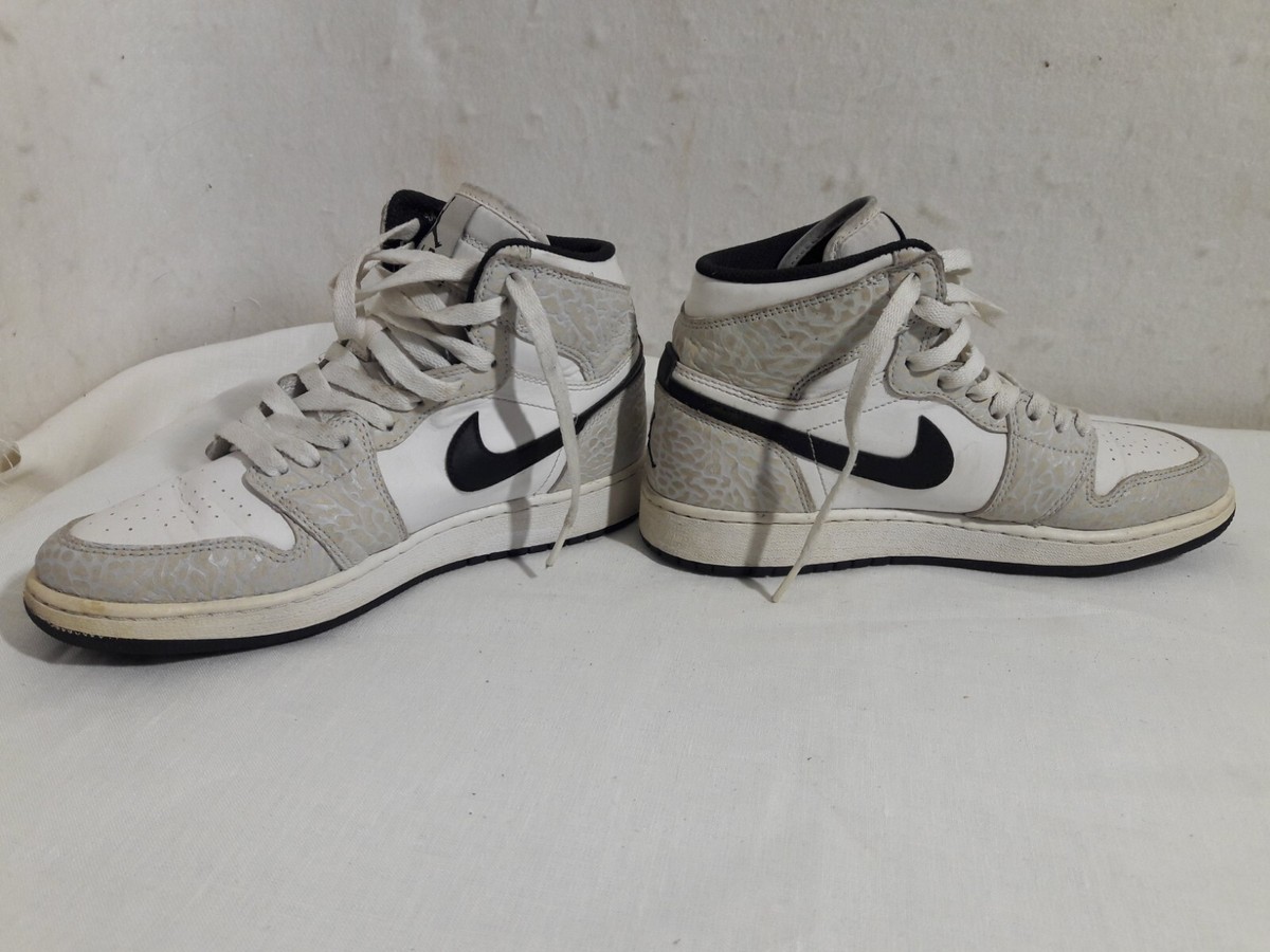 Nike Air Jordan 1 Mid Retro Shoes White Elephant Print | eBay