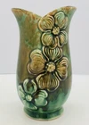 Almost antique (1935) McCoy pottery Vase 667 6" BRUSH USA green drip glaze