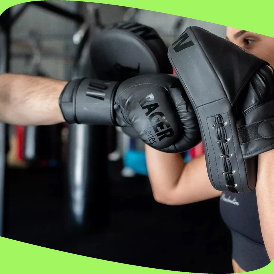 Boxing Gloves MMA Training Fight Punch Bag Sparring Kickboxing Black by Javson - image 3 of 4