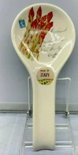 Effetti Asparagus Spoon Rest Italy White  New NWT  10"