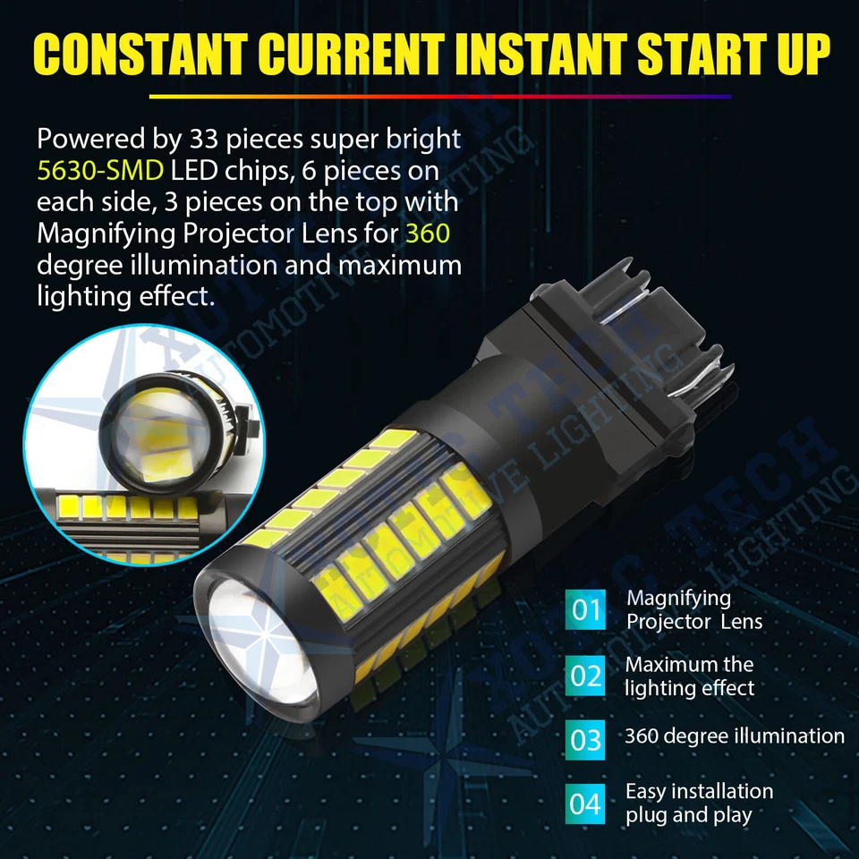 3157 LED 反向备用灯泡适用于福特 F-150 1990 - 2017 Explorer 1991 - 2005 — 第 2/4 张图片