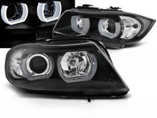 Paire de feux phares BMW serie 3 E90 / E91 05-08 xenon angel eyes led 3D noir