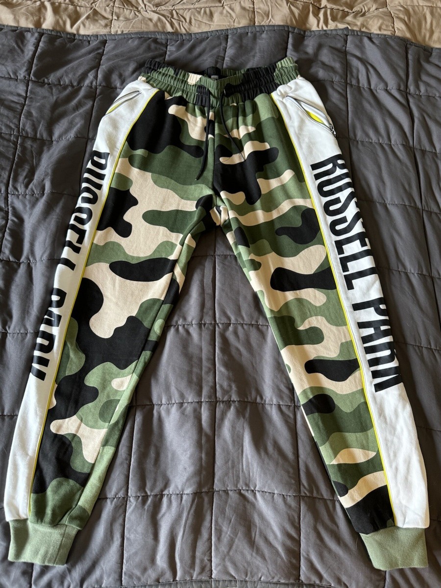 Russell Park New Camouflage Logo Side Striped Slim Fit Cuff Ankle