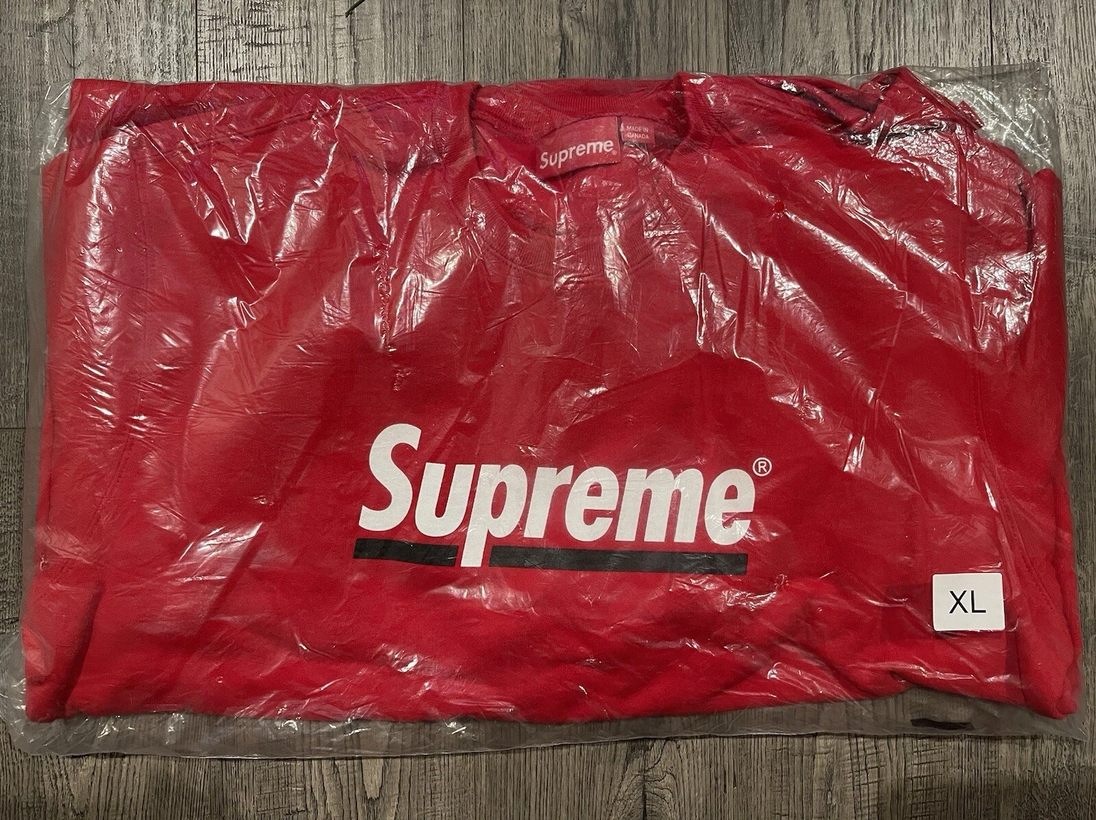 Col rond SS20 Supreme Underline (ROUGE/ XL) Neuf ✅