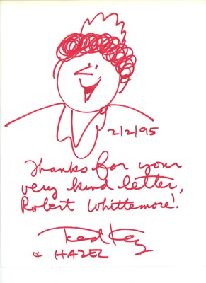 Autographed 8x10 Drawing of Hazel cartoon Maid by Cartoonist Ted Key