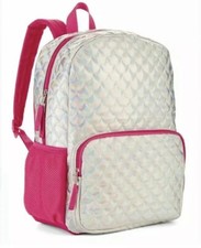 NWT Wonder Nation Silver Scales Mermaid Backpack Book Bag Pink Girls Metallic