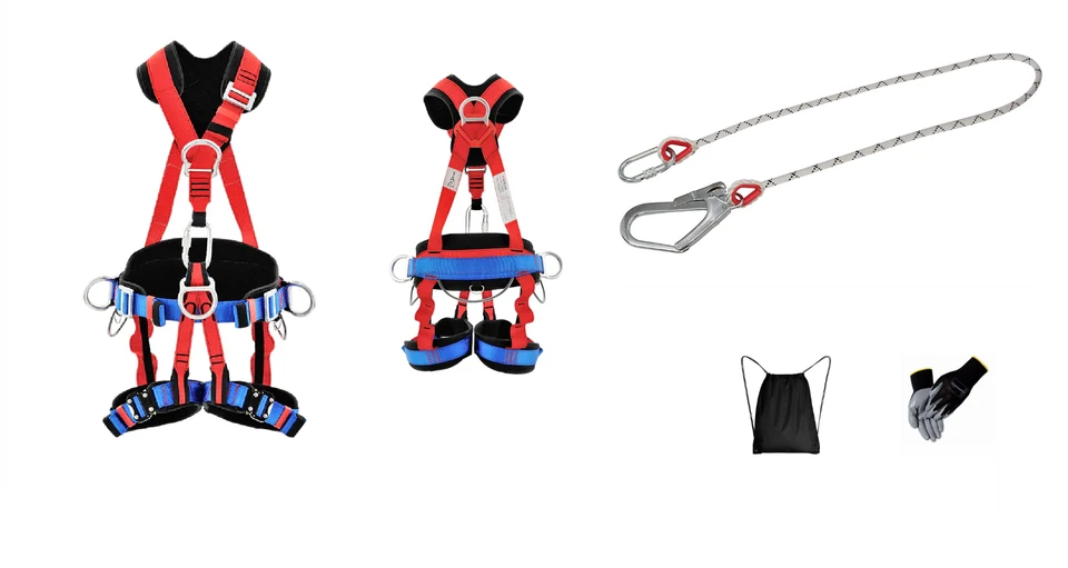 STURZSTOP Fallschutz SET Klettergurt + Seil 1,6m geprüft nach DIN