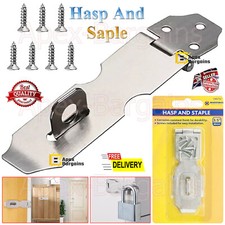 3.5" Hasp and Staple Clasp Security Latch Locks Door Gate Shed Garage Padlock UK