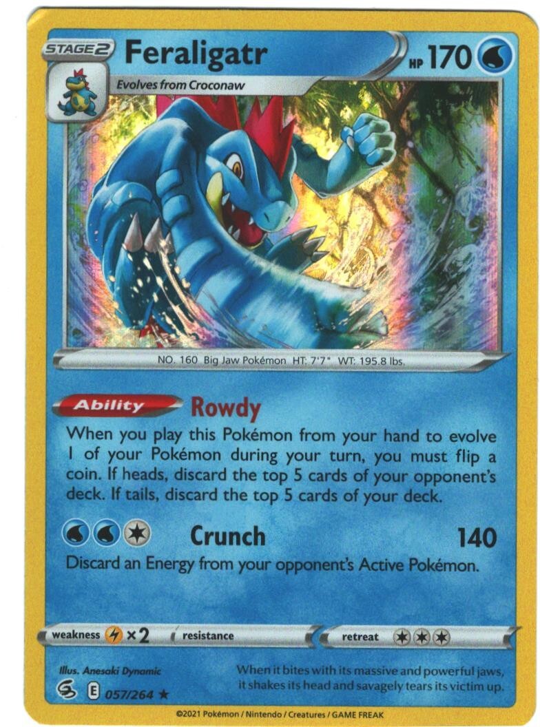 Feraligatr 57/264 Fusion Strike Holo Rare Pokemon Card TCG 057/264 Pokémon