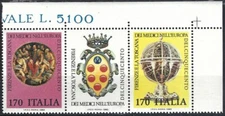 Italian Republic 1980 1501-02 Doctors and Europe Corner Block MNH **