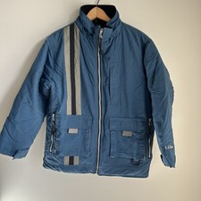 L.L. Bean Coat Boys M 10-12 Blue Winter Insulated Pockets No Hood Warm OHL18