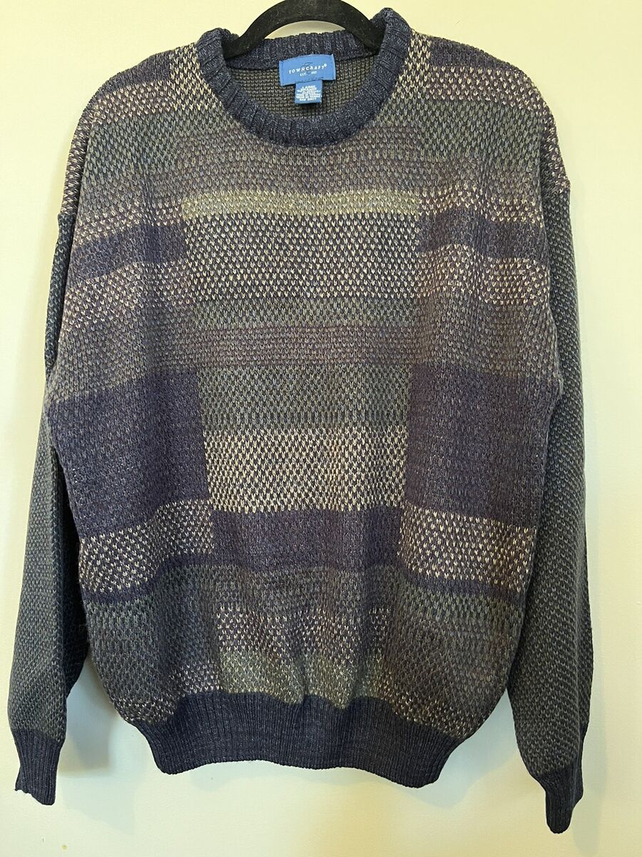 VTG Mens Towncraft Knit Sweater Size L Multicolor Colorblock VTG Mens Towncraft Knit Sweater Size L Multicolor Colorblock