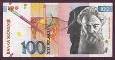 SLOWENIEN 100 TOLARJEV Banknote 1992 Zustand III  VF  BB  S/N SL464747  P. 14a