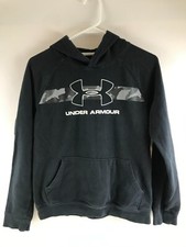 Under armour Sweatshirt Youth Boys Size XL Black Pullover Pocket Hoodie ColdGear