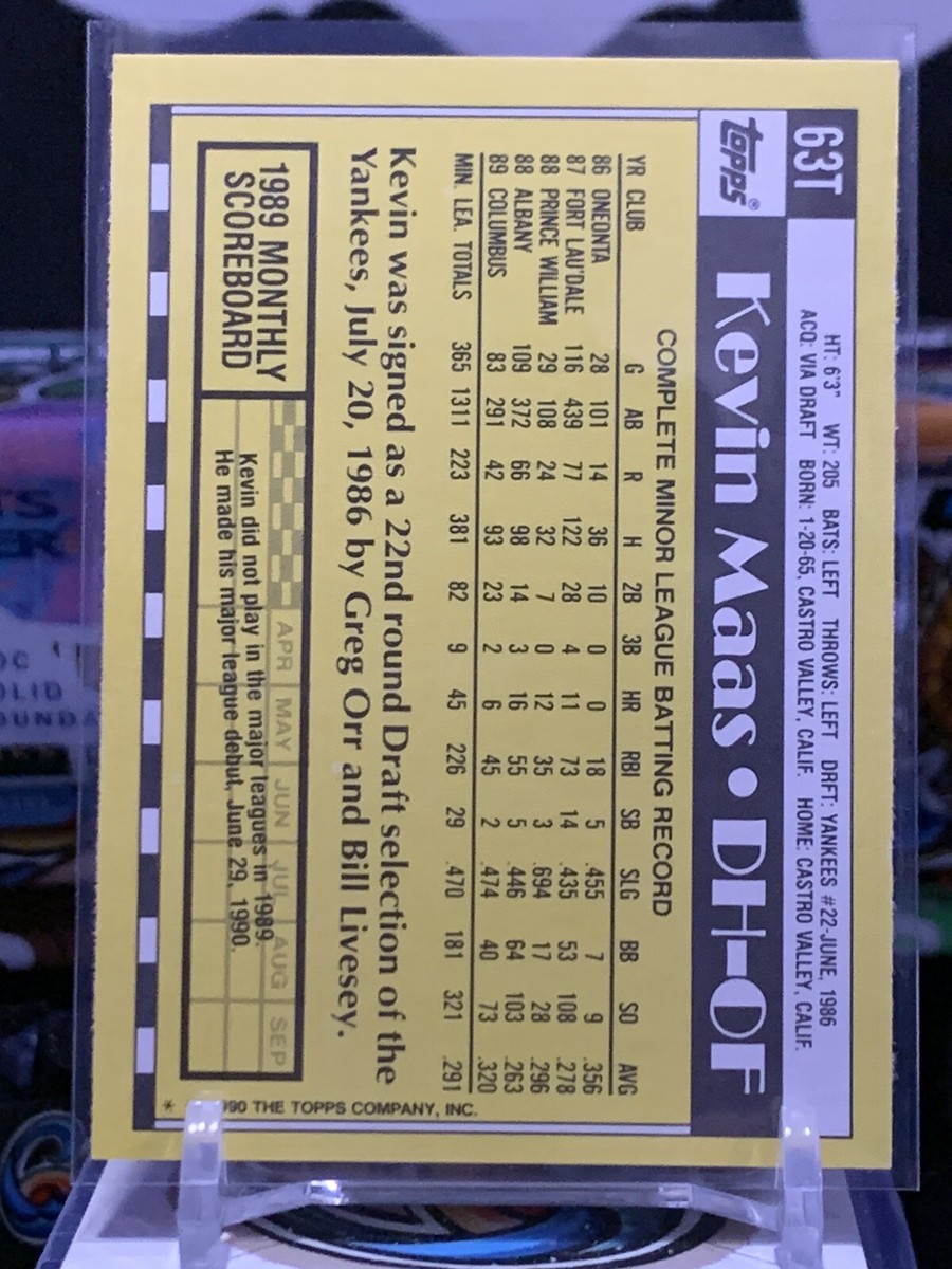 Kevin Maas - 1990 Topps Traded #63T - New York Yankees Baseball