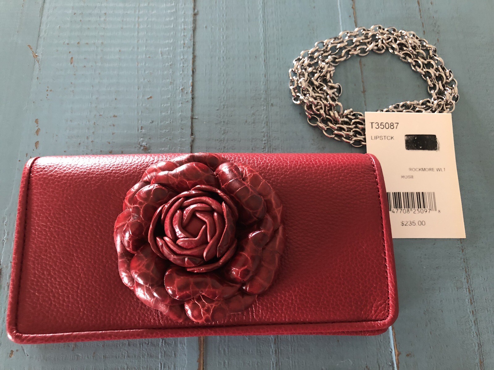 Brighton Rosie Rockmore Wallet Lipstick Red Rose Crossbody NWT 🌹💄 Val Pal