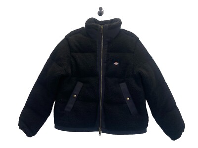 Dickies Borg Puffer Jacket Black Size L UK 14-16 New Winter Gift RRP £150 Unisex