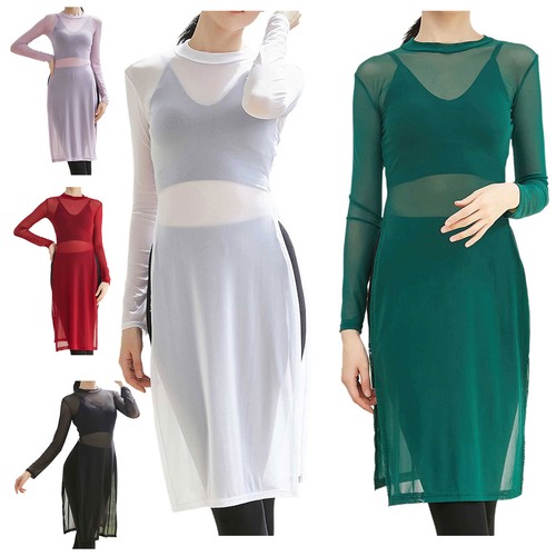 Women's Shirt Workout Tops Examination Shirts Gym Pullover See-Through Blouse