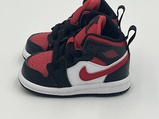 Nike Air Jordan 1 Mid Fire Red TD Size 3c 640735-079 No Box Lid Adorable