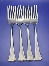 International Stainless Salad Forks Lot of 4 CREATION II Lyon 18-8 Flatware Vtg