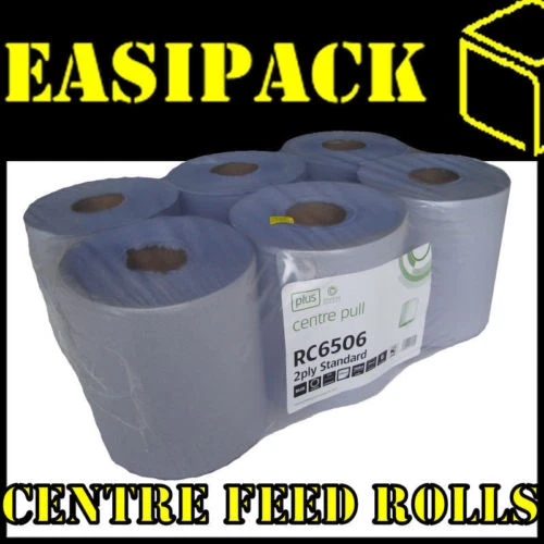 EASIPACK 18 rolls BLUE paper wipe centre feed towel 170mm x 150M