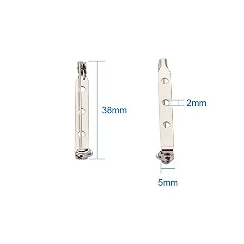 50-Piece Three Holes Iron Brooch Bar Pins Findings Safety Catch Back Pins - Image 4 of 4