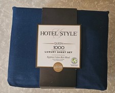 NEW Hotel Style Blue QUEEN Bed SHEETS 1000 Thread Count Egyptian Cotton LIMITED