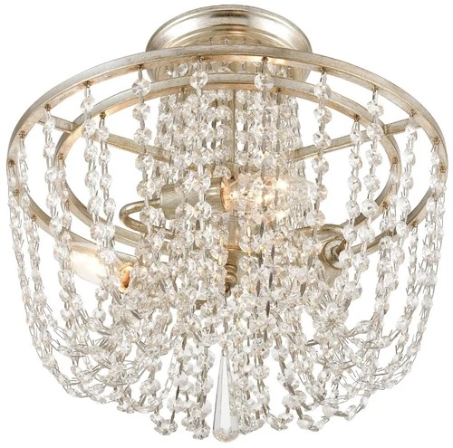 Crystorama Arcadia 15" Wide Antique Silver Ceiling Light - Picture 2 of 5