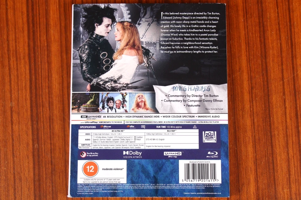 Edward Scissorhands 4K Ultra HD + Blu-ray + slipcover, Dolby Vision / Atmos - Image 2 of 4
