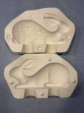 Clay Magic Ceramic Slip Mold Bunny Laying With Flowers 3640