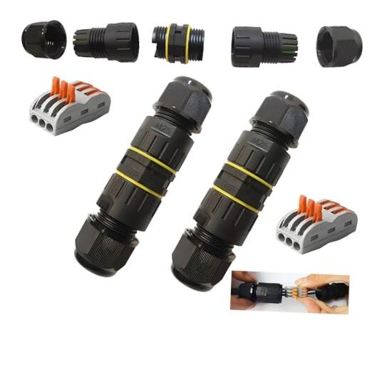 Junction Box Outdoor Waterproof IP68 3 - Way Line M25 Cable Connector Wire . Available Now for $22.50
