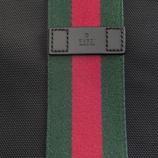 Gucci Black Web Stripe Crossbody Bag Zip Clos...