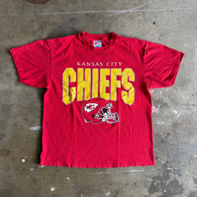 1990s VINTAGE 90s KANSAS CITY CHIEFS FOOTBALL T-SHIRT MEN SZ L NFL
