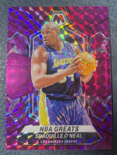Shaquille Oneal 2023-24 Panini Mosaic 53/99 Purple Reactive NBA Greats #296