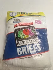 NOS Vintage 1996 Fruit of the Loom XL 42-44 White Underwear Briefs 7 Pk NEW LL
