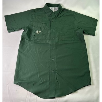 NWT USF South Florida Bulls Pro Edge Button Down Shirt Mens Small Green UPF 50+
