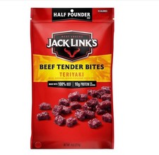 Jack Link's Beef Tender Bites, Teriyaki, Half Pounder Bag Made with 100 Beef