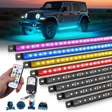 8pcs Rgb Car Exterior Underglow Led Light Bar Neon Kit Underbody Light Led Strip