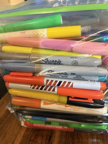 Gallon Bag Writing Supply Lot – Sharpie, Pilot, Bic, Paper Mate & More 