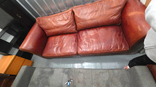 Brown Leather Sofa Set with Matching Armchair 190cm L x 90cm W x 80cm H