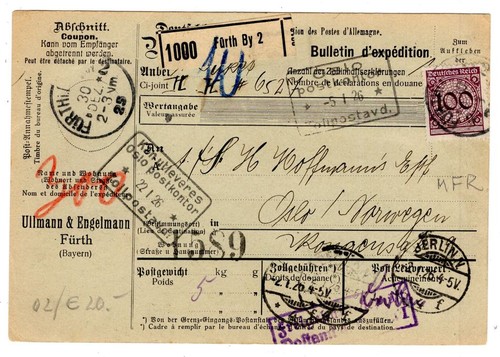 DR-Weimar 343 For 3 Like MeF On Package For Norway (DA0792)