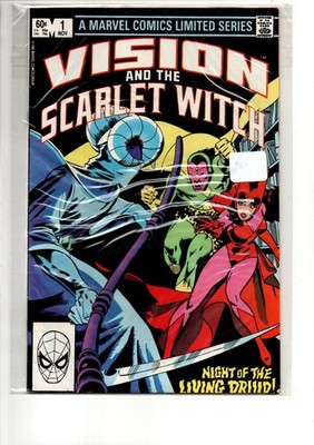 (MS)  Marvel Vision Scarlet Witch 1 FN 7.0+ Comic Bag Board 1982 Scan Bronze Age
