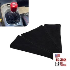 Car Shift Boot Cover, Suede Leather Shift Knob Dust Cover, Manual Auto Black