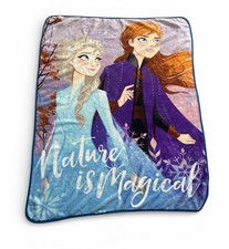 Disney Frozen II Fleece Throw Blanket "Nature is Magical" Elsa Anna 38"x50"