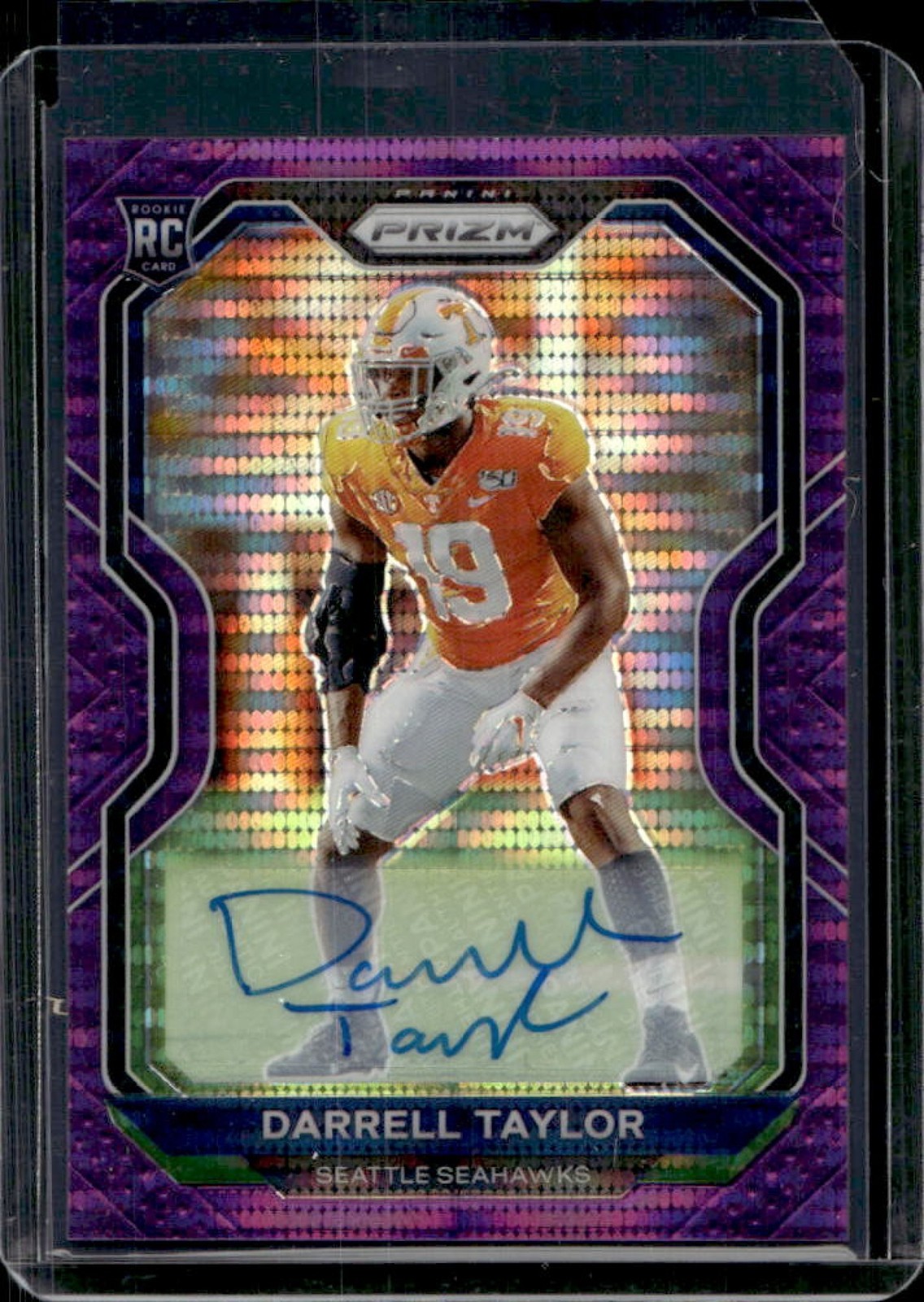 Darrell Taylor Panini Prizm #389 Autograph-Purple Pulsar