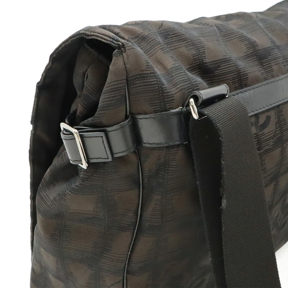 Bolso Mensajero Chanel Nylon Jacquard Cuero Mujer Marrón Talla Única Foto 4 de 4