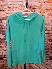 Columbia Sweater Green Fleece Hoodie Pockets Casual Womens Small