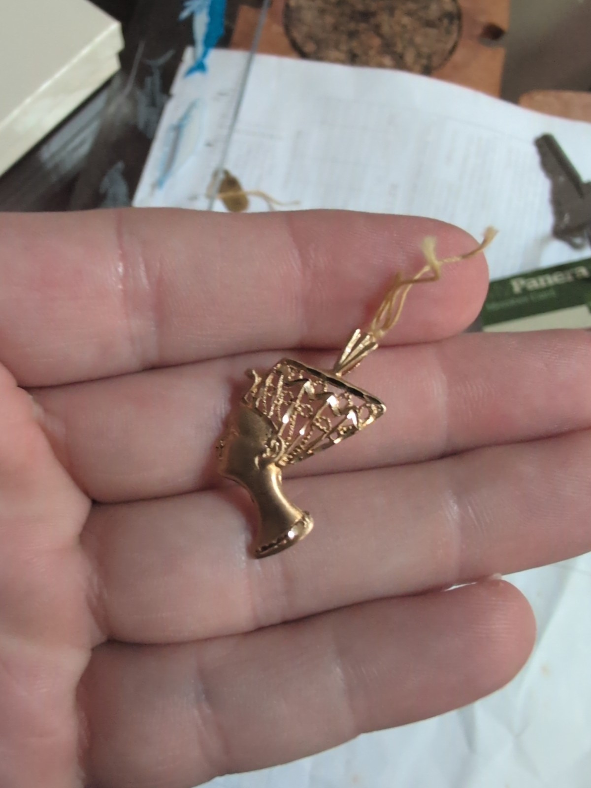 Solid 14K Solid Yellow Gold EGYPTIAN QUEEN NEFERT… - image 1