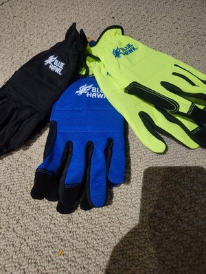 Blue Hawk 3-Pack Large Male Polyester Leather Palm (Pack of 6), 