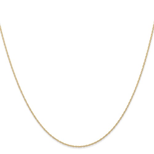 10K Yellow Gold .6 mm Carded Cable Rope Chain 22 Inch - Picture 2 of 4